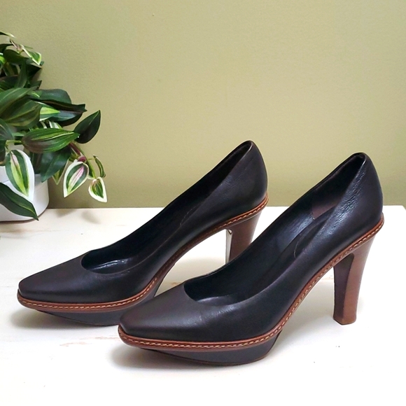 Celine | Dark Brown Platform Pumps Sz 37 - Picture 2 of 12
